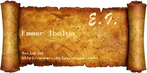 Emmer Ibolya névjegykártya